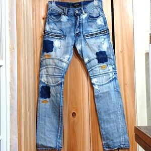 Akoo Blue Relaxed Distressed Jeans